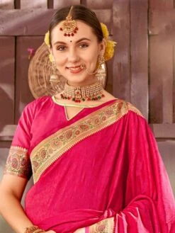 Pink Zari Woven Festive Wear Silk Saree -Riwaayat Store 04