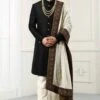 Black Quilted Indowestern Sherwani -Riwaayat Store 1022198