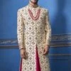 Indian Groom Sherwani Cream Colour. -Riwaayat Store 1022232