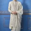 Cream Colour Silk Designer Sherwani. -Riwaayat Store 1022239