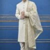 Exclusive Cream Colour Indian Designer Men's Sherwani. -Riwaayat Store 1022245