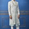 Turquoise Colour Silk Men's Sherwani. -Riwaayat Store 1022324