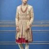 Indian Wedding Look Golden Colour Groom Sherwani. -Riwaayat Store 1022337