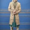 Indian Groom Sherwani Golden Color. -Riwaayat Store 1022348