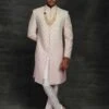 Designer Sherwani Pink,Cream Colour In Silk Fabric. 2 Designer Sherwani Pink,Cream Colour In Silk Fabric. -Riwaayat Store 1022419p