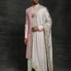 Pink Colour Silk Wedding Sherwani With Hand Work. -Riwaayat Store 1022486