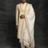 Golden,Beige Colour Indian Groom Sherwani With Hand Work. -Riwaayat Store 1022488