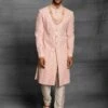 Peach Colour Silk Fabric Mens Wedding Sherwani. -Riwaayat Store 1022652p