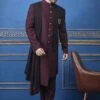 Classic Indowestern For Men's Wine Colour. -Riwaayat Store 1023164