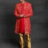 Red Colour Imported Fabric Men's Indowestern Dress. -Riwaayat Store 1023234m