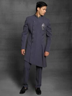 Light Blue Colour Indowestern Dress In Imported Fabric.