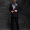 Imported Fabric Indian Designer Men's Suit In Black Colour.