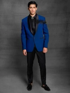 Royal Blue Colour Designer Men Suit Imported Fabric.