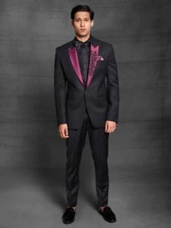Designer Men Suit Black Colour In Imported Fabric.