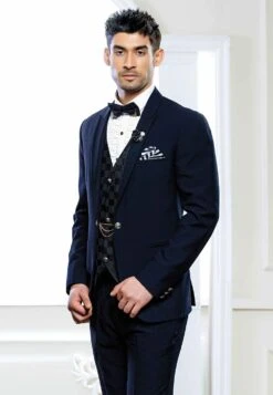 Blue Colour Party Wear Tuxedo Suit.