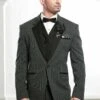 Black,Grey Colour Tuxedo Suit. -Riwaayat Store 1024872
