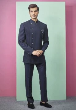 Indian Jodhpuri Suit Blue Colour .