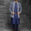 Navy Blue Colour Mens Jodhpuri Suit In Imported Fabric. -Riwaayat Store 1025431nb