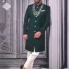 Green Colour Cotton,Lucknowi Fabric Mens Indowestern. -Riwaayat Store 1033022g