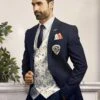Artistic Look Blue Colour Imported Fabric Mens Designer Suit. -Riwaayat Store 1033524