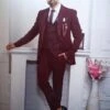 Auspicious Look Wine Colour Imported Fabric Mens Party Wear Suit. 1 Auspicious Look Wine Colour Imported Fabric Mens Party Wear Suit. -Riwaayat Store 1033530