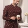 Wine Colour Imported Fabric Designer Mens Suit. -Riwaayat Store 1033717 3