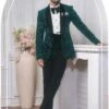 Green Colour Imported Fabric Designer Tuxedo Suit. -Riwaayat Store 1033808 1