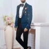 Designer Wedding Suit Blue Colour In Imported Fabric. -Riwaayat Store 1033810 1