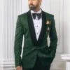 Green Colour Imported Fabric Party Wear Tuxedo Suit. -Riwaayat Store 1033816 1