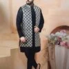 Designer Long Kurta Jacket Blue Colour In Imported Fabric. 2 Designer Long Kurta Jacket Blue Colour In Imported Fabric. -Riwaayat Store 1034217 4