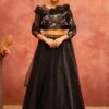 Black Designer Crushed Style Lehenga Choli -Riwaayat Store 1225a 1