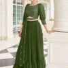 Green Georgette Lehenga Choli With Sequined Work -Riwaayat Store 153