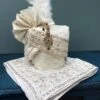 White Thread Embroidered Groom Safa Set