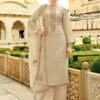 Off White Embroidered Salwar Suit With Dupatta 2 Off White Embroidered Salwar Suit With Dupatta -Riwaayat Store 3384 1