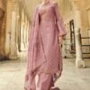 Purple Cotton Salwar Kameez With Embroidery -Riwaayat Store 3386