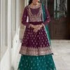 Purple Sequins Embroidered Indo Western Lehenga -Riwaayat Store 9429