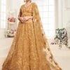 Net Fabric Wedding Lehenga Choli In Golden Colour. -Riwaayat Store f101401b