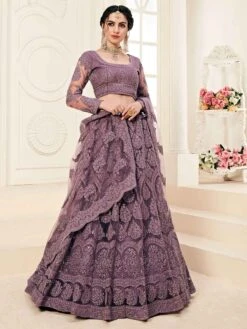 Purple Colour Net Lehenga Choli In Zardozi,Embroidery Work.