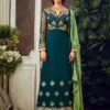 Teal Blue Colour Georgette Fabric Palazzo Salwar Suit. -Riwaayat Store f105501