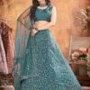 Rama Green Colour Net Fabric Designer Lehenga. -Riwaayat Store f204580