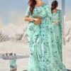 Turquoise Colour Net Fabric Saree. -Riwaayat Store f204705