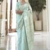 Turquoise Colour Silk Designer Saree. -Riwaayat Store f204801