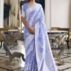 Blue Colour Silk Fabric Weaving Saree. -Riwaayat Store f204805