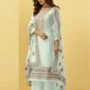 Sky Blue Colour Palazzo Salwar Kameez In Georgette Fabric. 1 Sky Blue Colour Palazzo Salwar Kameez In Georgette Fabric. -Riwaayat Store f209510