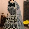 Black Colour Velvet Fabric Anarkali Salwar Kameez. -Riwaayat Store f212821