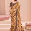 Mustard Yellow Colour Georgette Fabric Designer Saree. -Riwaayat Store f214912