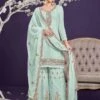 Sky Blue Colour Georgette,Shantoon Fabric Gharara Salwar Suit. -Riwaayat Store f218629