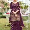 Wine Colour Party Wear Sharara Salwar Kameez. 2 Wine Colour Party Wear Sharara Salwar Kameez. -Riwaayat Store f223237d