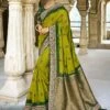 Green Colour Raw Silk Fabric Indian Women Saree. -Riwaayat Store f223710