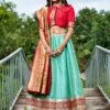 Turquoise Colour Silk Fabric Lehenga Choli. 1 Turquoise Colour Silk Fabric Lehenga Choli. -Riwaayat Store f225157a